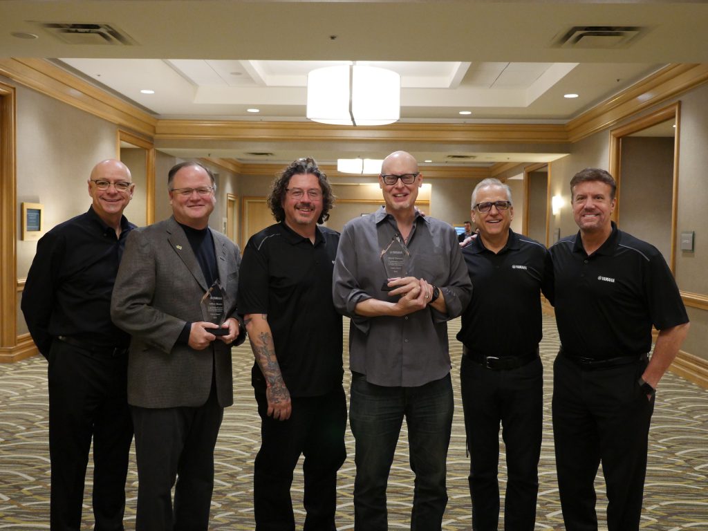 From left to right: John Wittmann, Yamaha; Jeffrey Moore, Award Recipient; Greg Crane, Yamaha; David Stanoch, Award Recipient; David Jewell, Yamaha; Steven Fisher, Yamaha.