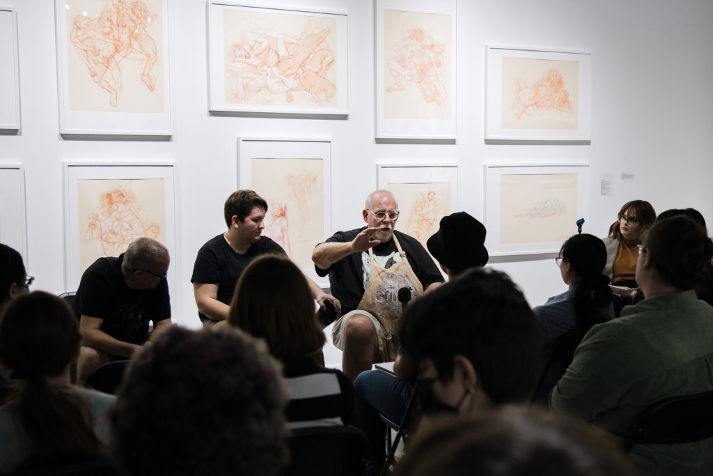 Photo of a artist talk panel from the 2023 Spring Faculty Exhibition