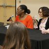 Panel members Natasha Jones, Krystal Pherai and Alexandra Hidalgo in the interactive session “Socially Just Rhetorical Action”. Photo Credit: Rebekah Fitzpatrick