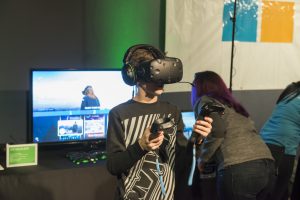 Boy uses VR headset at Otronicon 2017