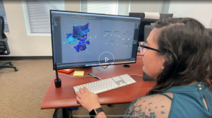 Anna Beltran '19 works on her animated film on her computer